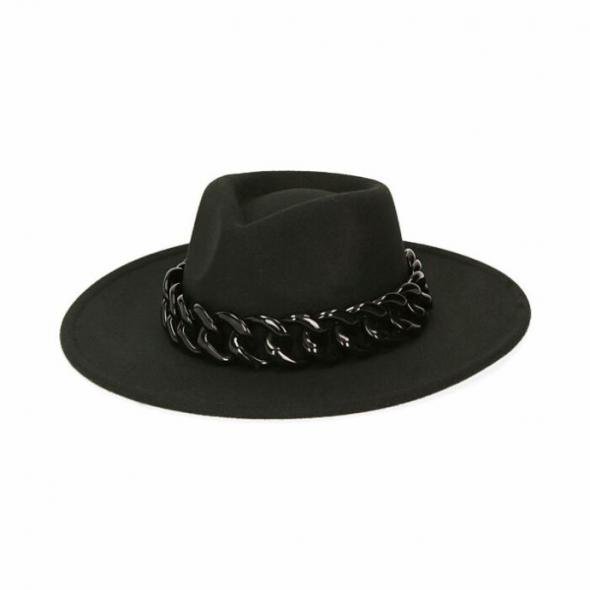 Primadonna Collection Sombrero negro con maxicadena | Sombreros Mujer